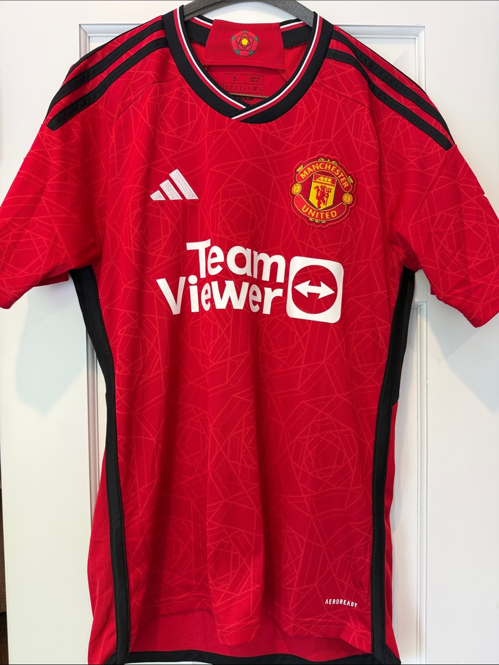 adidas Manchester United Red & Black Soccer Jersey Adult Small